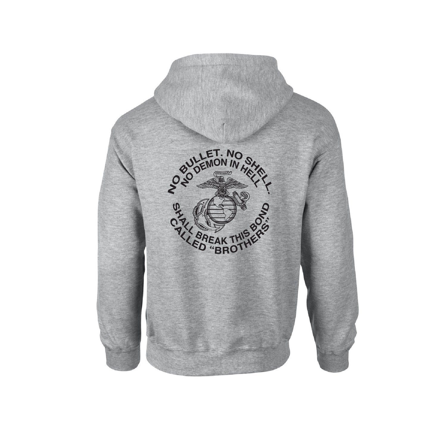 MARINE CORPS AMERICAN ORIGINAL HOODIE- Brothers Grey Black White