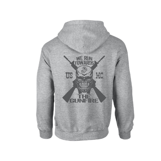 MARINE CORPS AMERICAN ORIGINAL HOODIE- Gun Fire Grey Grey